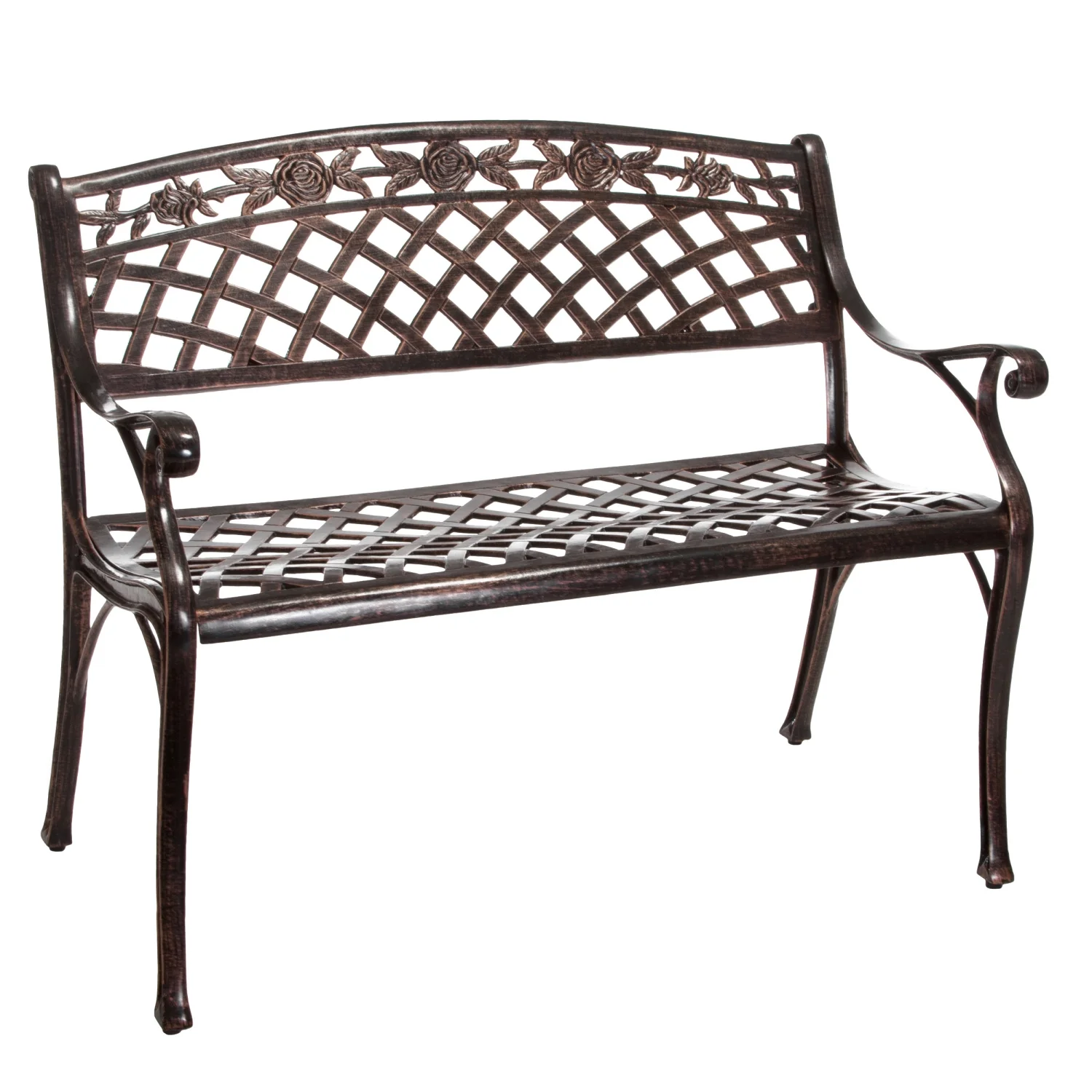 Rustic Solid Wood Tahoe Outdoor Patio Furniture Garden Bench with Weather-Resistant Finish and Unique Cast Iron Design