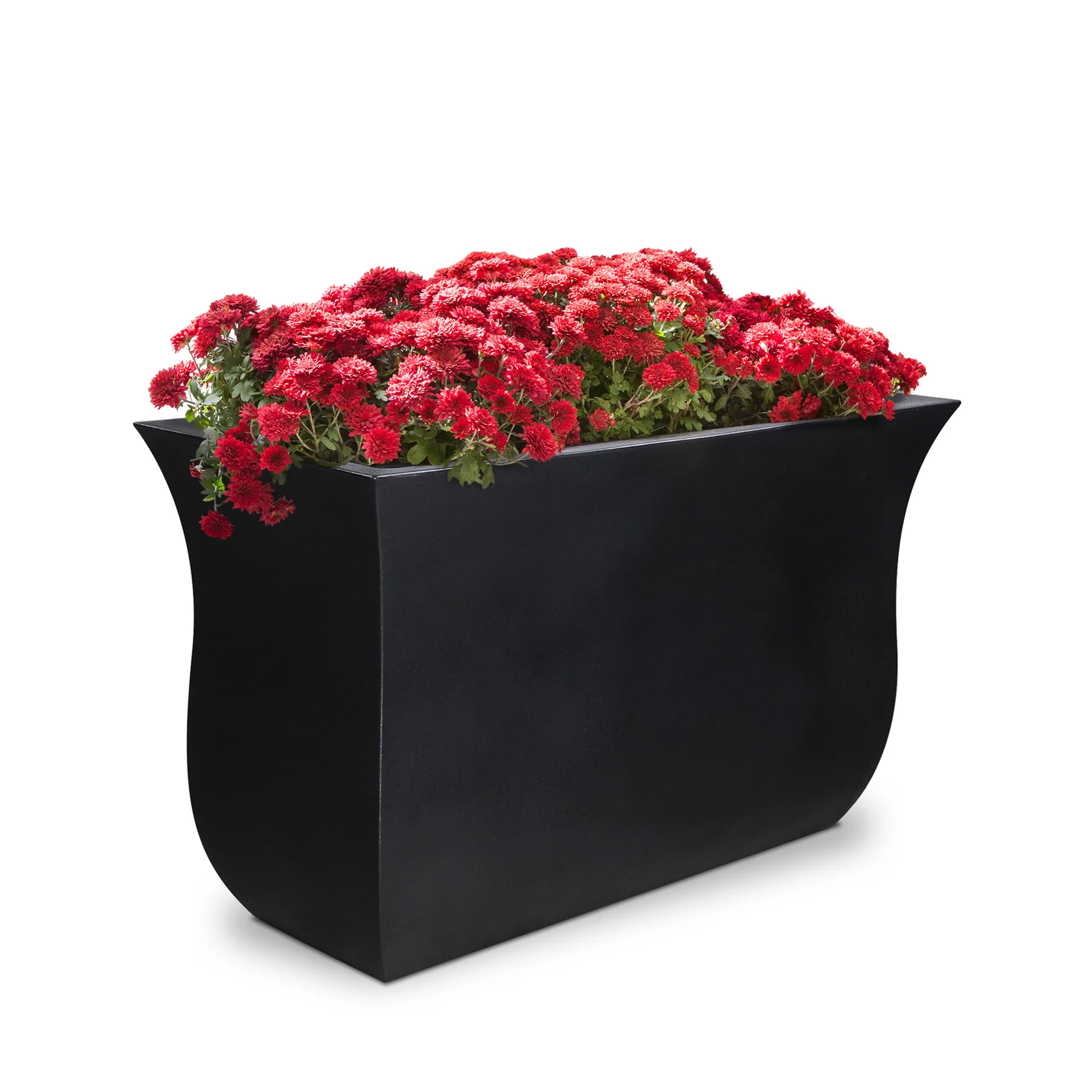 Mayne Valencia Planter - 36in x 16in x 22in - Polyethylene Pots & Planters - Black (5875-B)