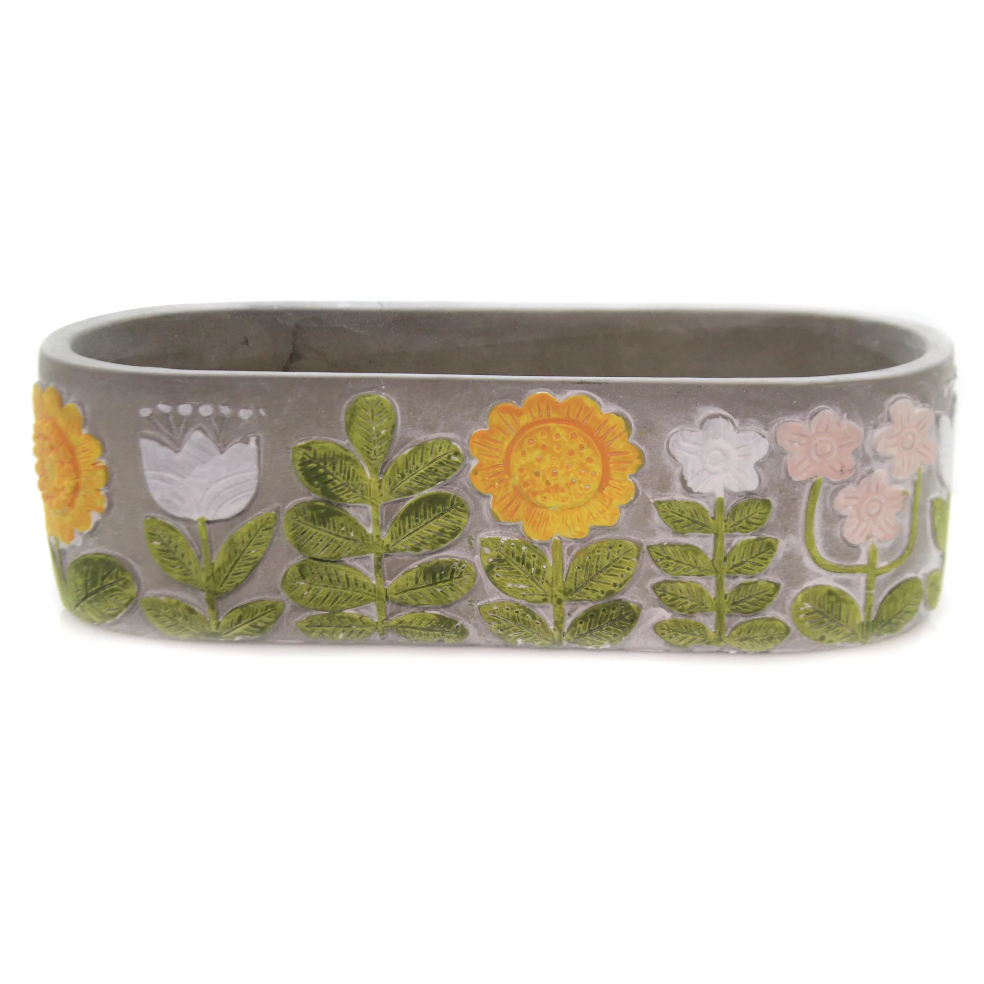 Home & Garden FLOWER FIELD OVAL PLANTER Sunflower Pot Tulip Flower Cpc19042