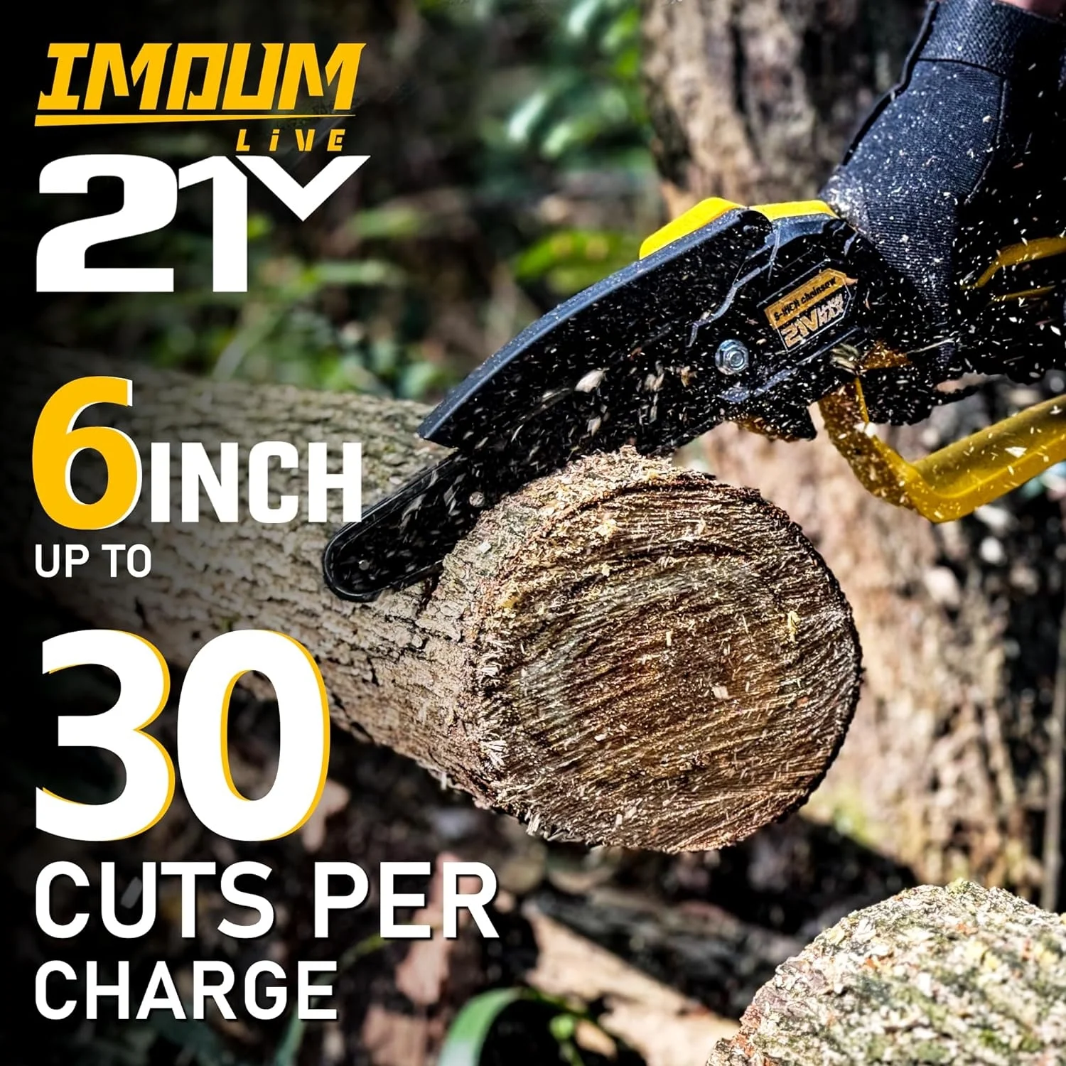 Brushless Mini Chainsaw Cordless 6 Inch with Battery Powered Power Chain Saw  Electric Handheld Small Saws with 2PCS Batteries  Auto Oiler  Lightweight  Portable and Easy for Trimming Pru