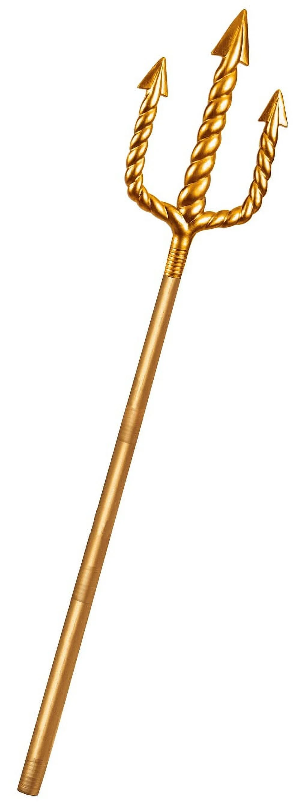 Nicky Bigs Novelties Gold Trident 5-Piece Prop - Lightweight Adjustable Plastic Hollow Trident Prop - Cosplay Pitchfork Halloween Costume Accessory, Gold, One Size