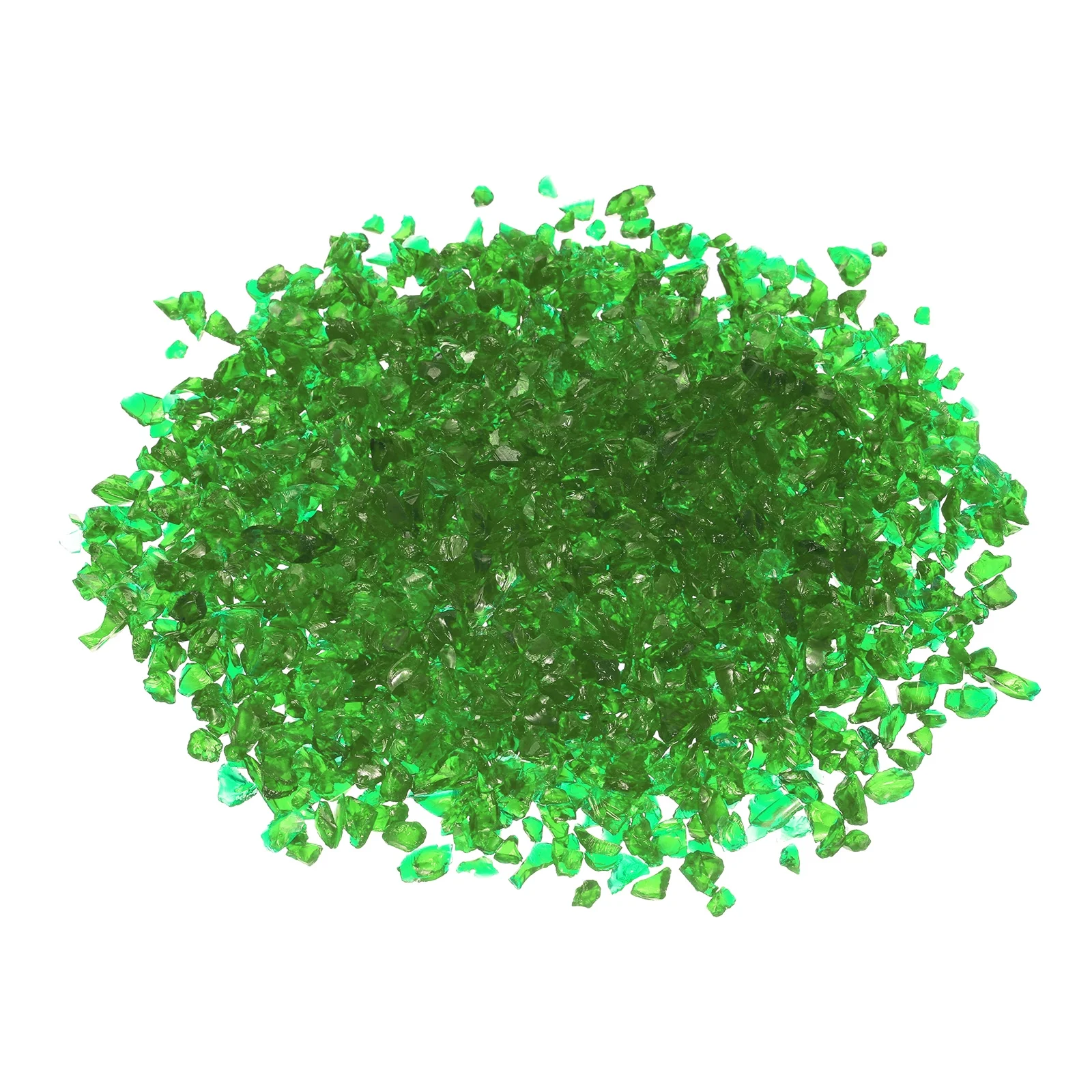 0.66 Pound Fire Glass Stone, 3-6mm Reflective Fire Pit Glass Rock for Fireplace, Green