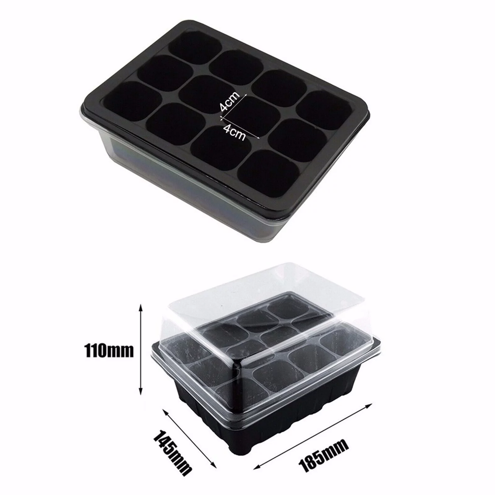 12 Cells Hole Nursery Pots Plant Seed Box Tray Insert Seeding Case