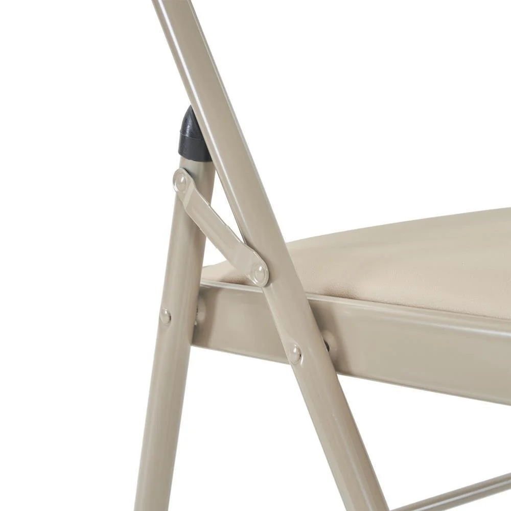 4 Pack Commercial Folding Chairs Set Steel Frame Padded Seat Heavy Duty