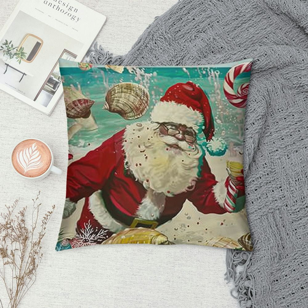 PHYHOO Beach Christmas Pillow Covers with Decorative Pillow Cases Nautical Outdoor Decor Cushion Cover for Deck Chair Sofa Couch White