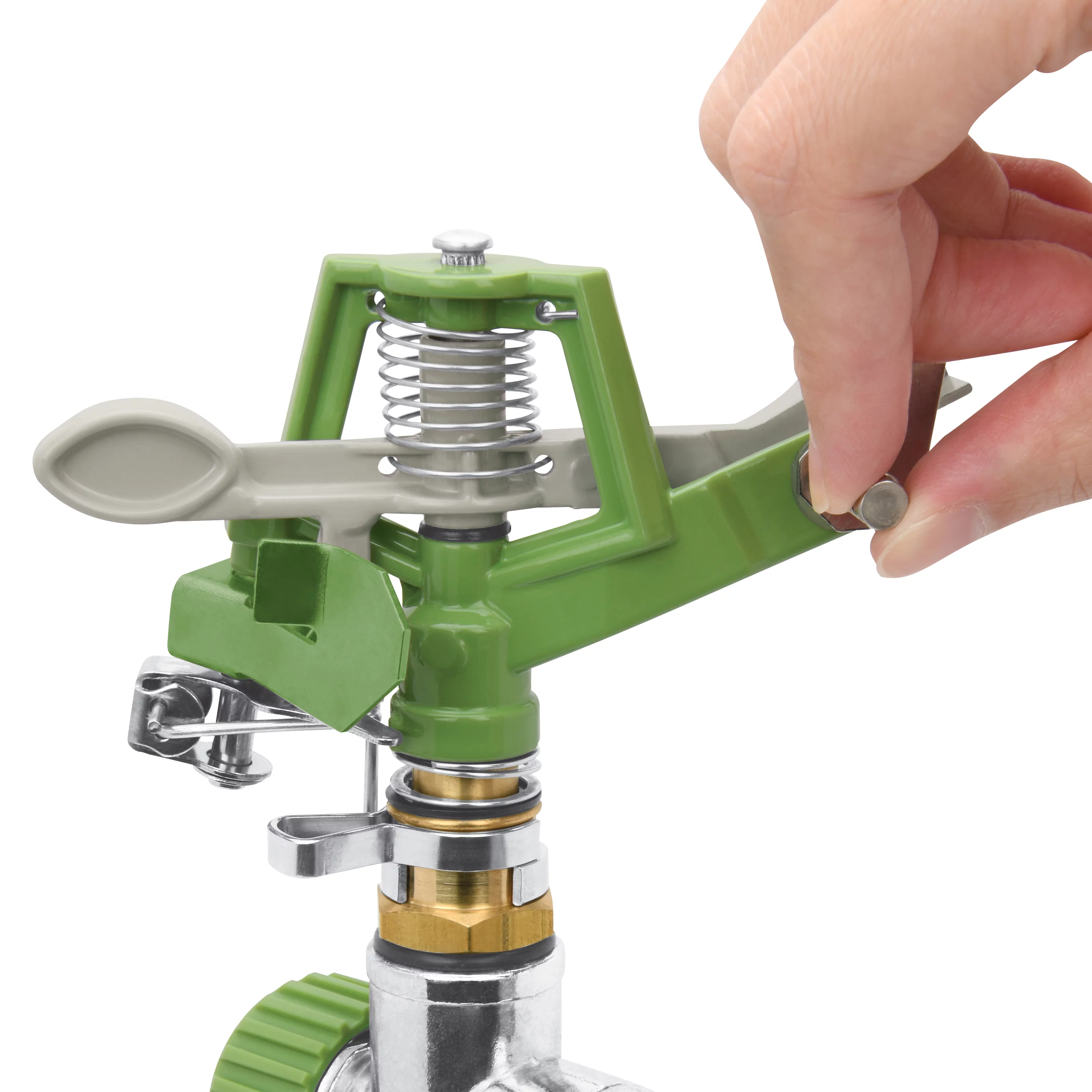 Martha Stewart MTS-SISPR1M Heavy-Duty Metal Impulse Sprinkler with Durable Zinc Alloy Spike,1390 sq ft Max Coverage