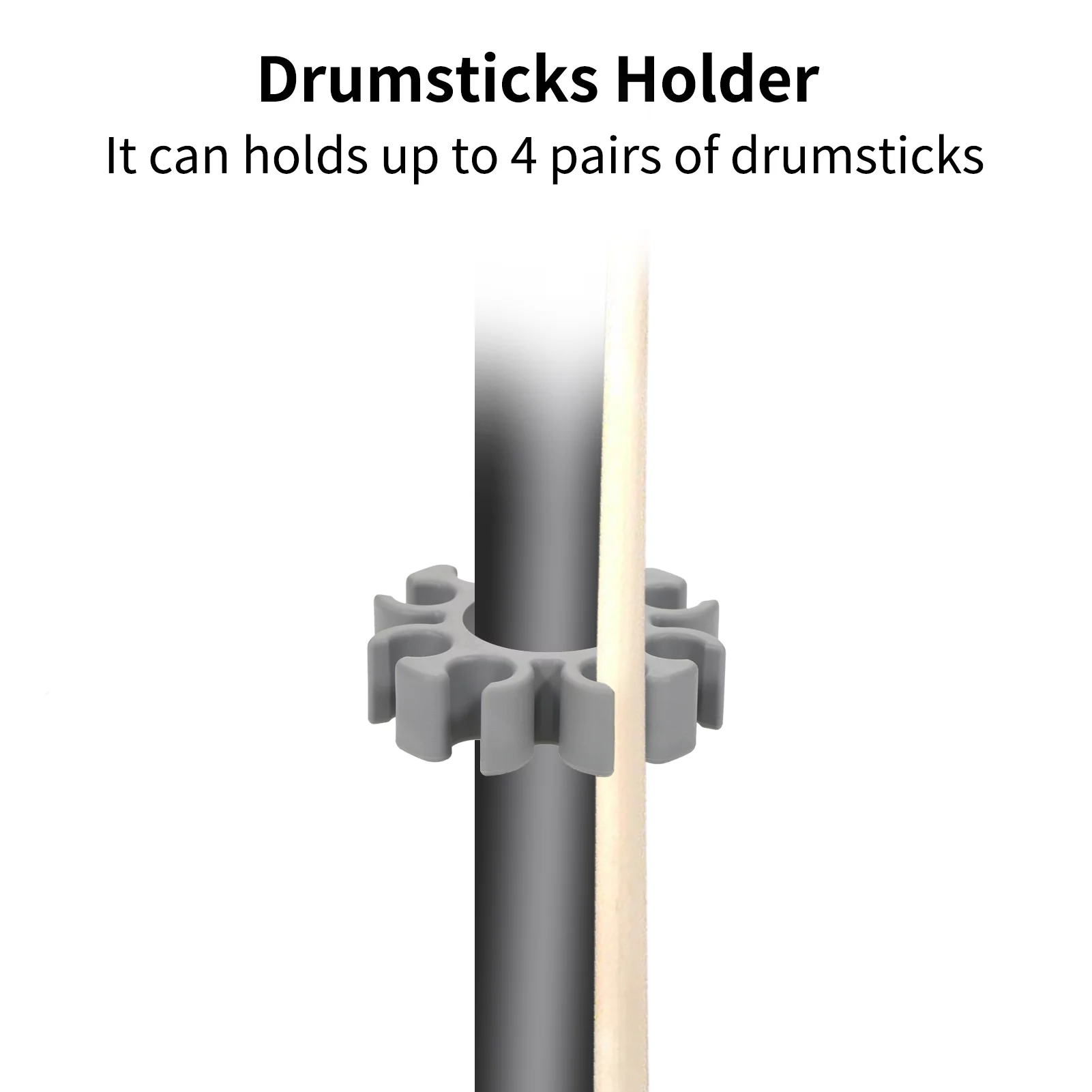moobody Convenient Drumstick Grabber Slip Rubber Drum Rod Holds up to 4 Pairs Brush Holder Included