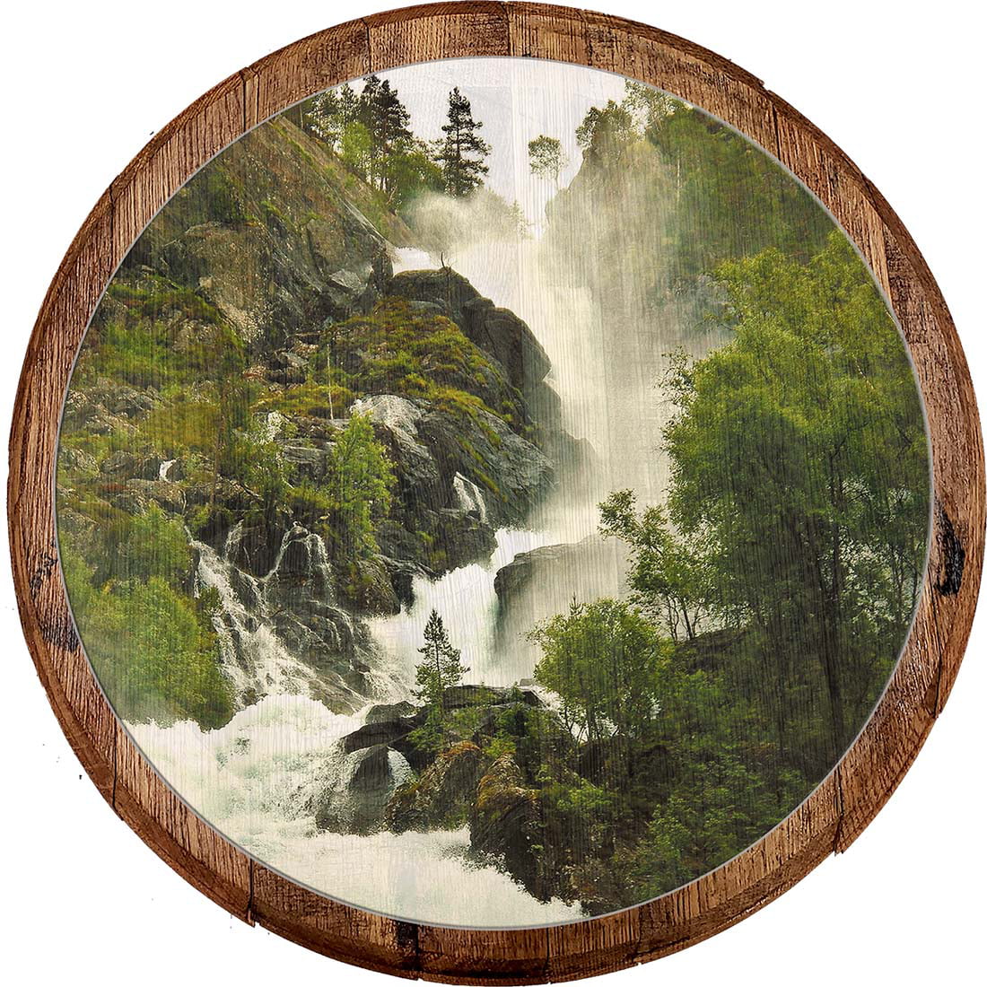 Bar Sign White Water Waterfall Crashing Thru Rocky Cliffside Bar Wall Decor Wall Art