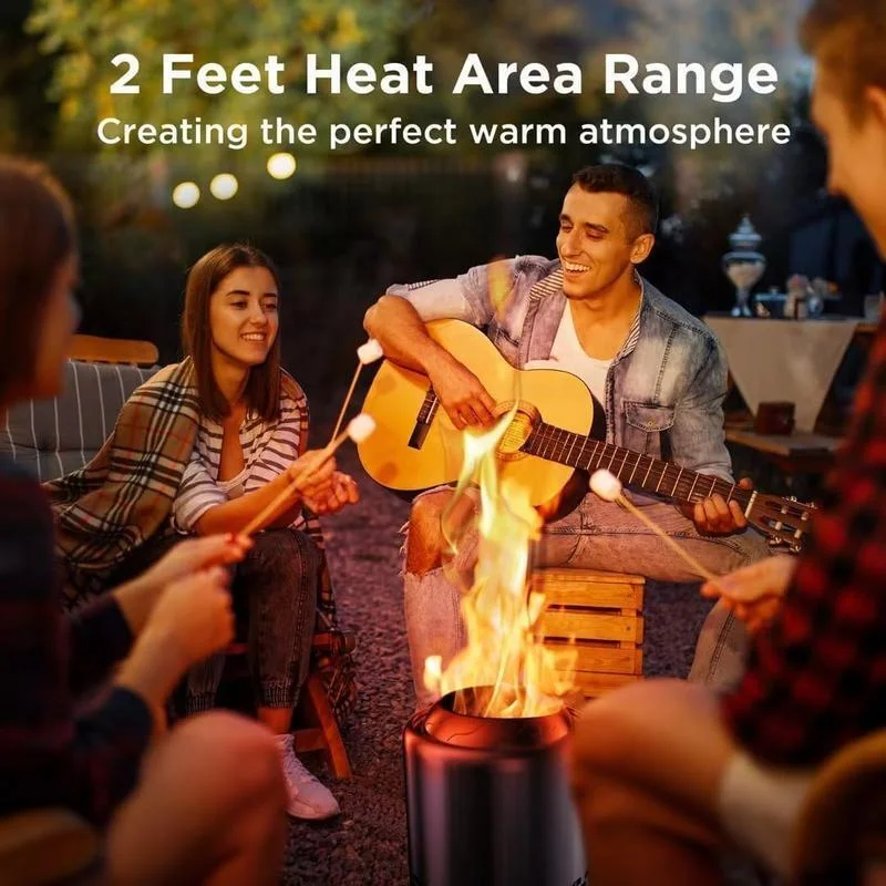 Tabletop Fire Pit with Stand, Low Smoke , 360° Airflow Mini Fire Pit