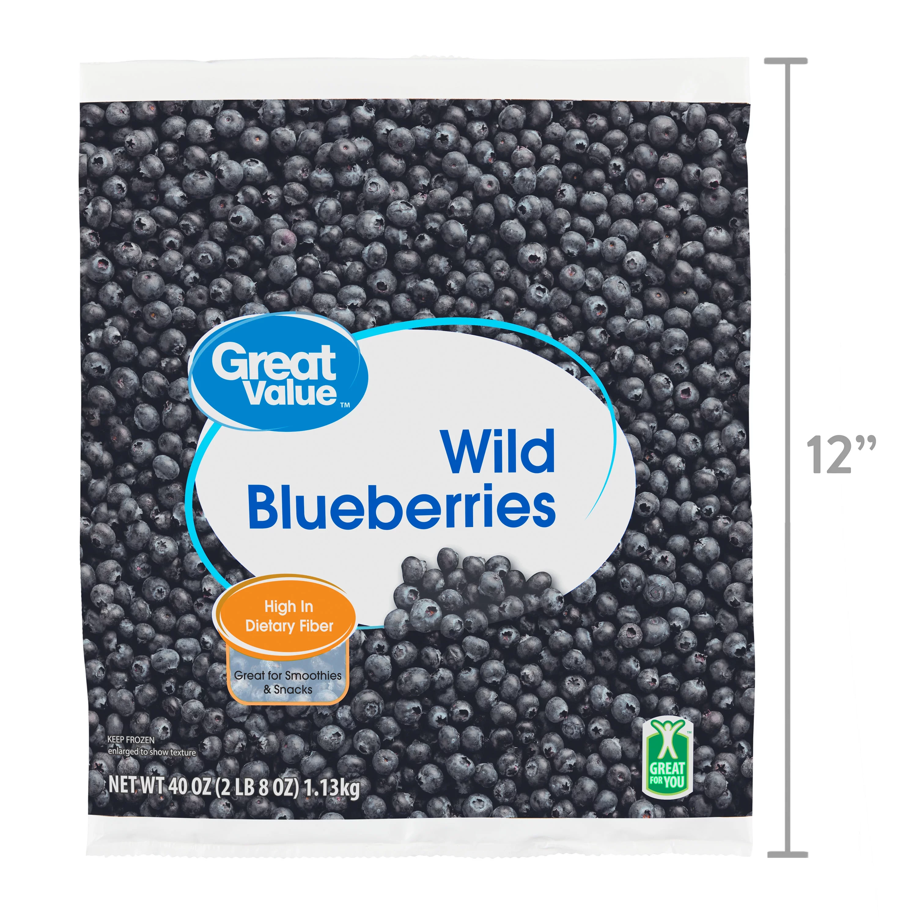 Great Value Wild Blueberries, 40 oz (Frozen)