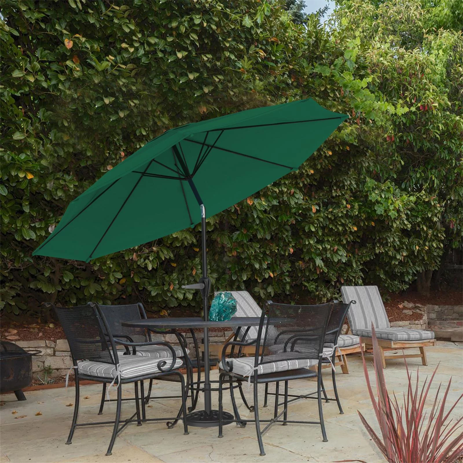 Pure Garden 10ft Patio Umbrella, Hunter Green