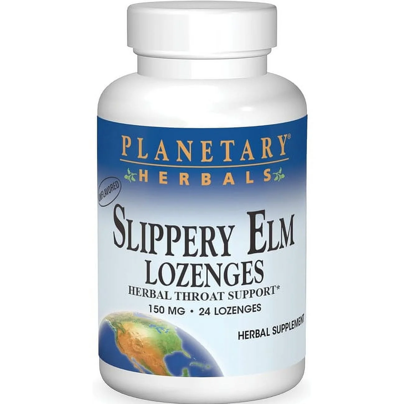 Planetary Herbals Slippery Elm Lozenges - Unflavored 150 mg 24 Loz