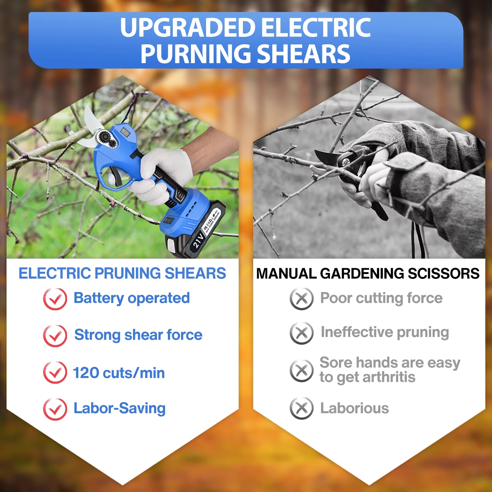 Multifunctional Branch Scissors Non-Slip And Labor-Saving Electric Pruning Shears Gardening Professional Pruning Tools