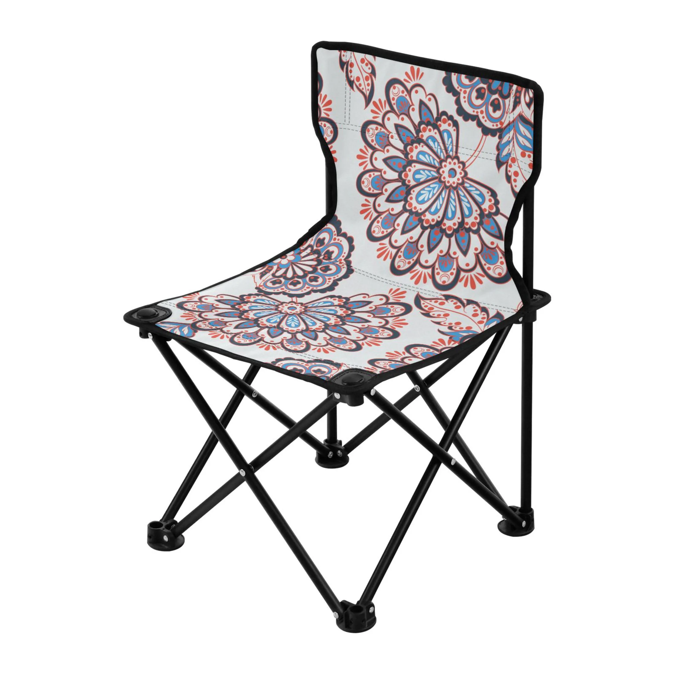 Boho Flowers Bohomia Portable Camping Chair Small for Kids Outdoor Folding Beach Chair Fishing Chair Lawn Chair with Carry Bag