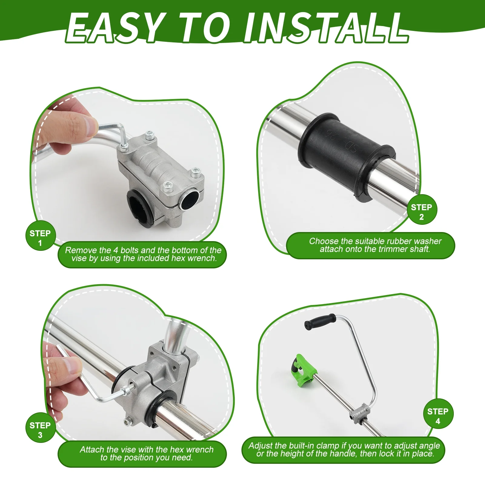 Arealer Tool handle,Tool Handle With Clamp Lawn Weed Eater Handle Auxiliary Handle Clamp Lawn Handle Lawn Handle Lawn Handle With Clamp Handle Lawn Care Mower Handle Weed Eater Handle With Buzhi