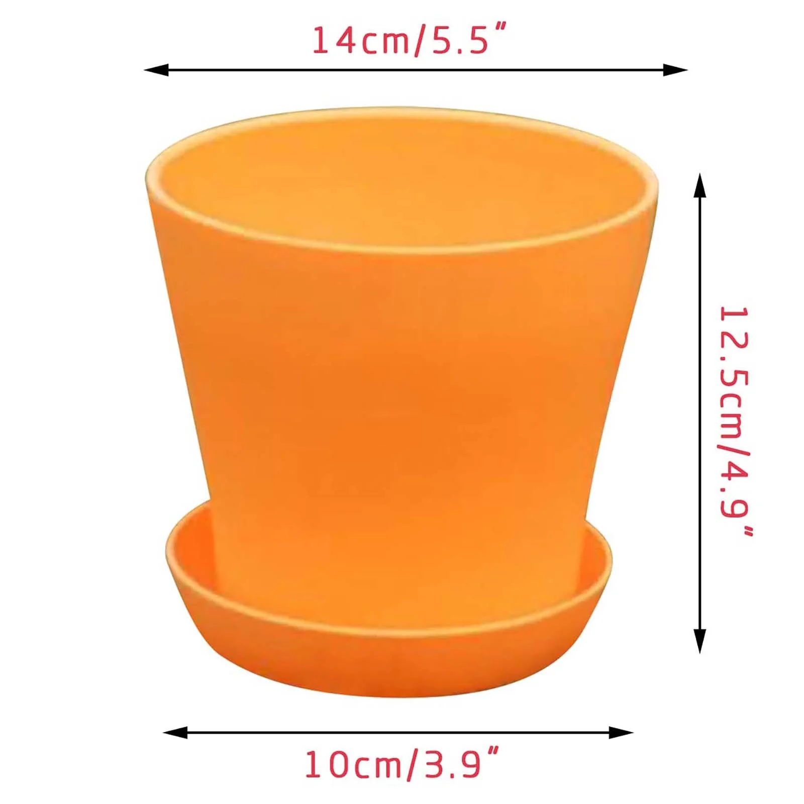 Pompotops 3Pc Open Pot Pp Resin Balcony Green Plant Gardening High Waist Long Pot