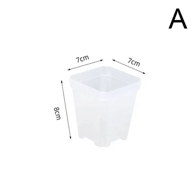1/3Pcs 7/10cm Mini Transparent Flower Pots Corrosion Resistance Plastic Planters Grow Succulents Nursery Box Seedling Tray