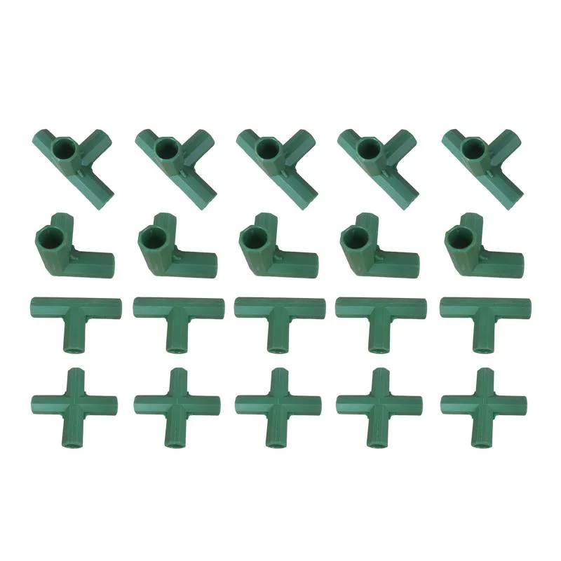 20Pcs Durable Green Greenhouse Building Fittings Frame Connectors for Plant Stands Greenhouse Bracket Joints