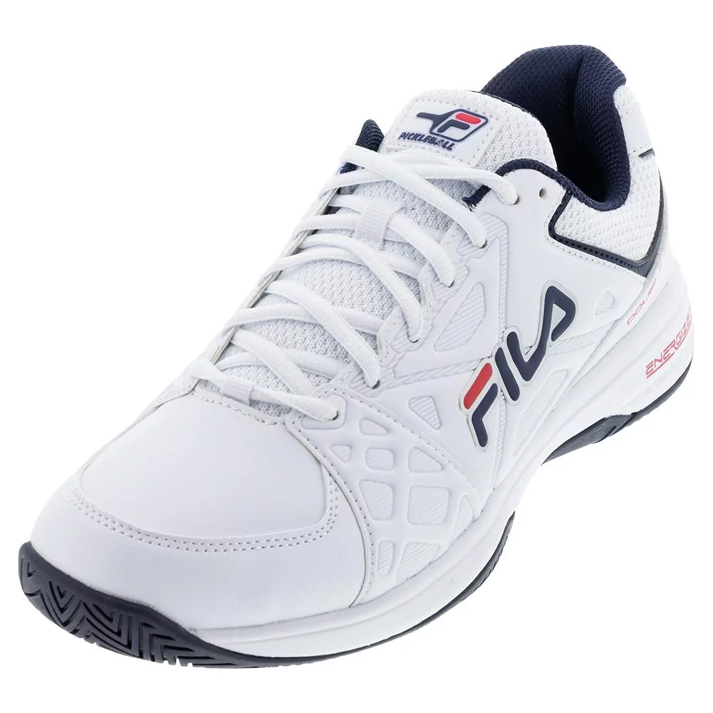 Fila Men`s Double Bounce 3 Pickleball Shoes White and Fila Navy (  11.5   )