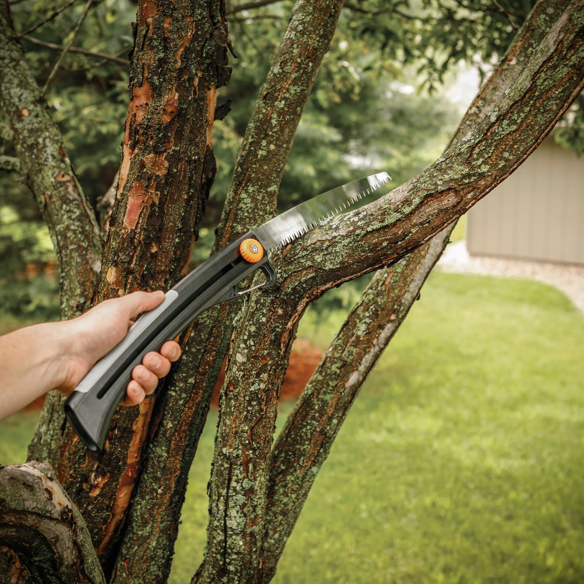 Fiskars Bypass Pruner and Saw Garden Tool Set with Steel Blades and Non-Slip Handles