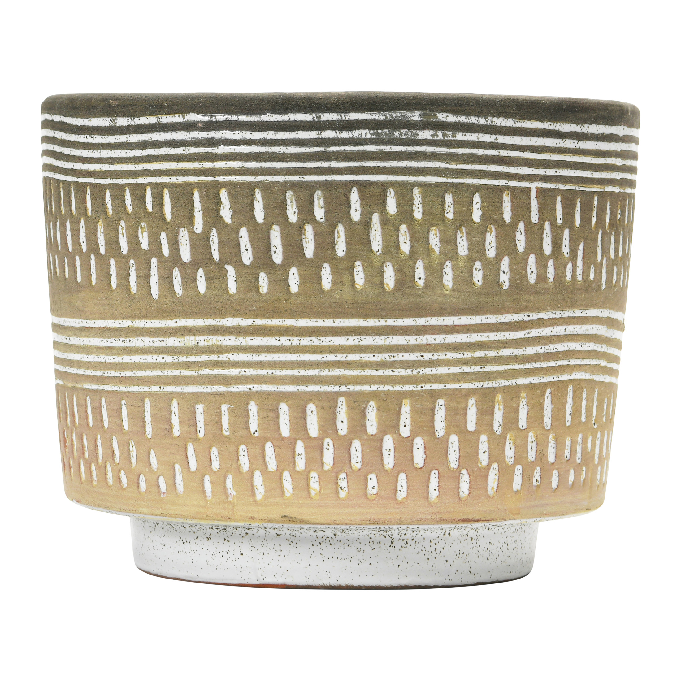 Creative Co-Op Debossed Stoneware Planter