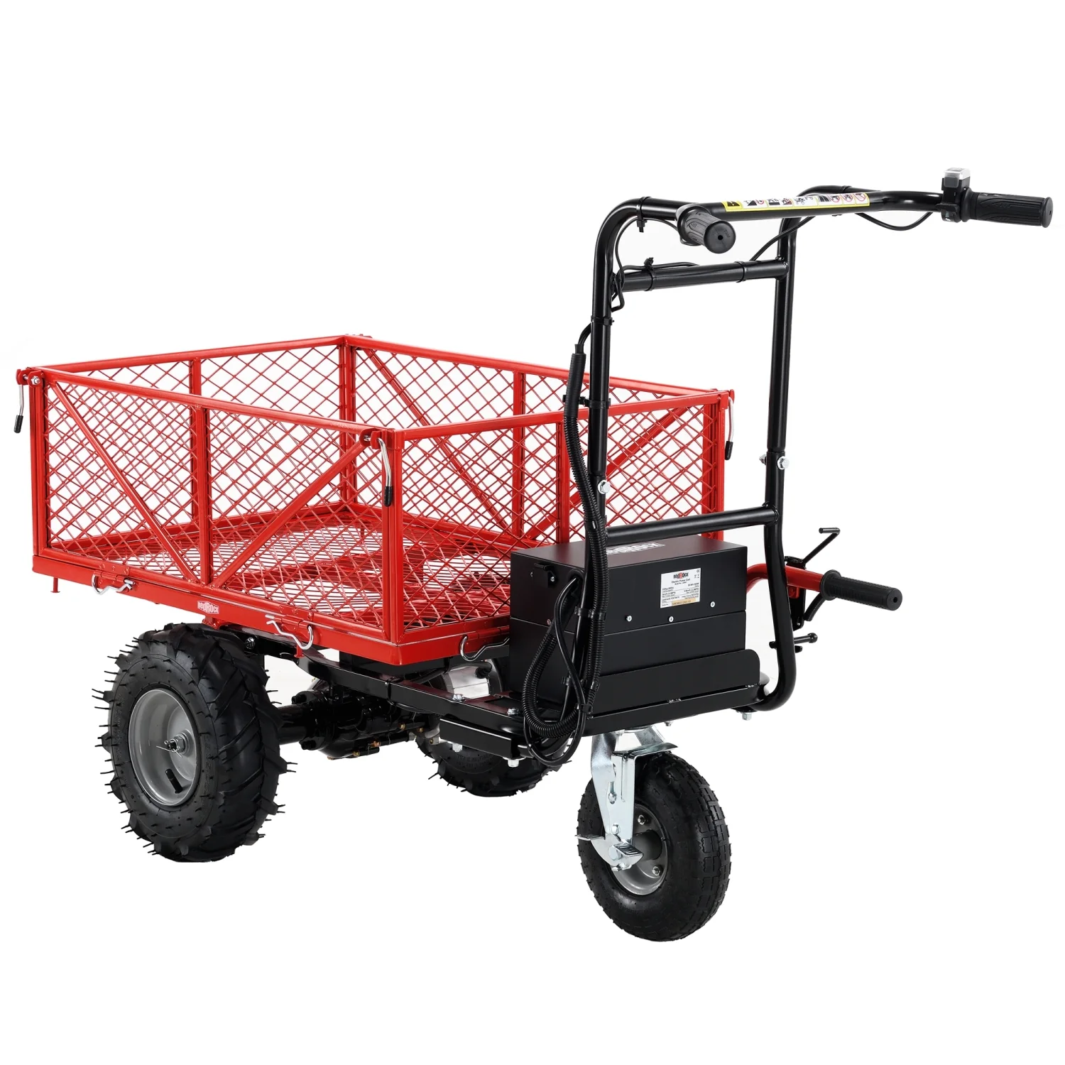 Heavy Duty Electric Powered 48V28Ah Utility Cart with 500lbs Capacity  230kg Material Hauler and 1000lbs Towing - Wheelbarrow