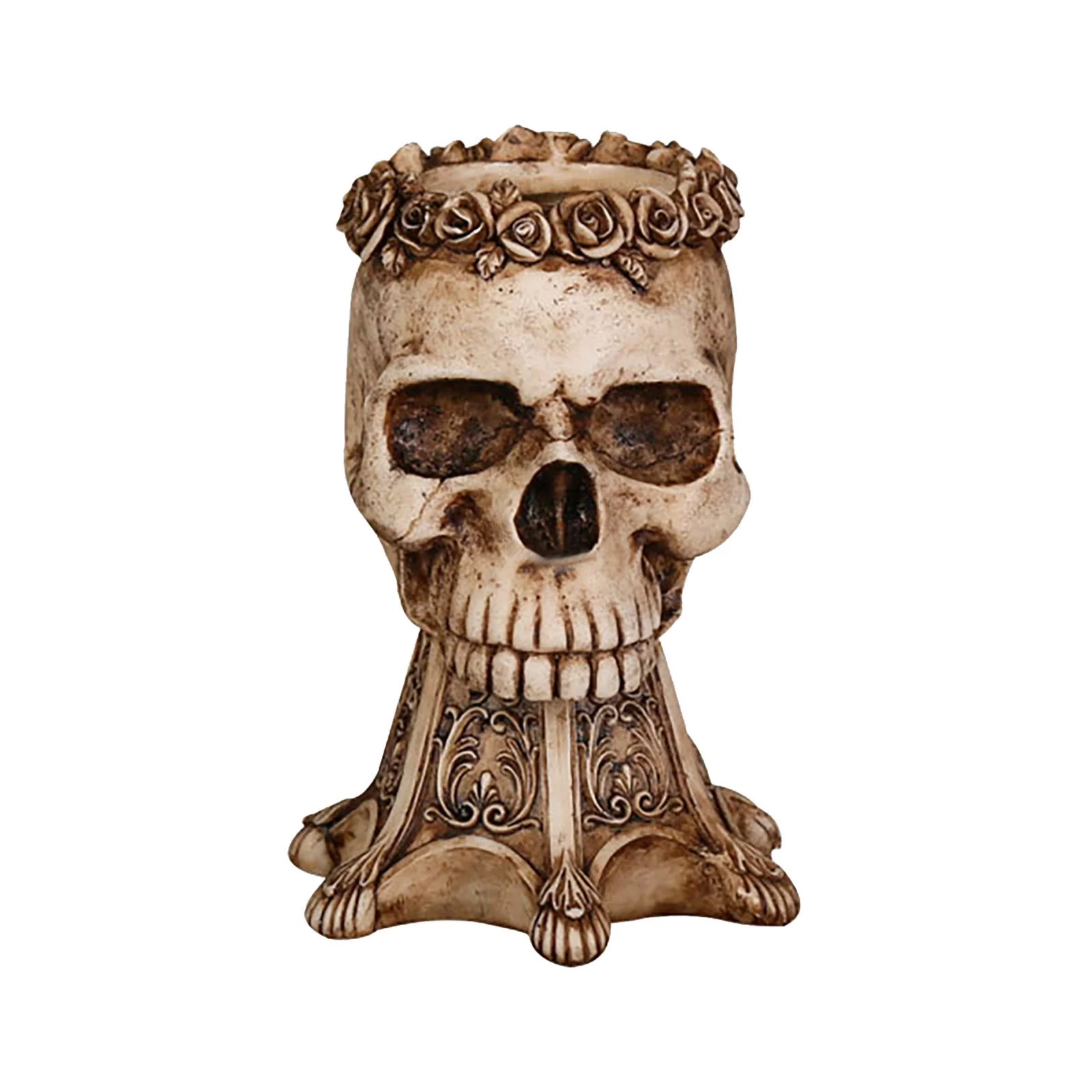 MVNSFEW Resin Flower Pot Molds Silicone Skull Flower Pot Design Flower Pot Bowl Container Desktop Storage Jar Home