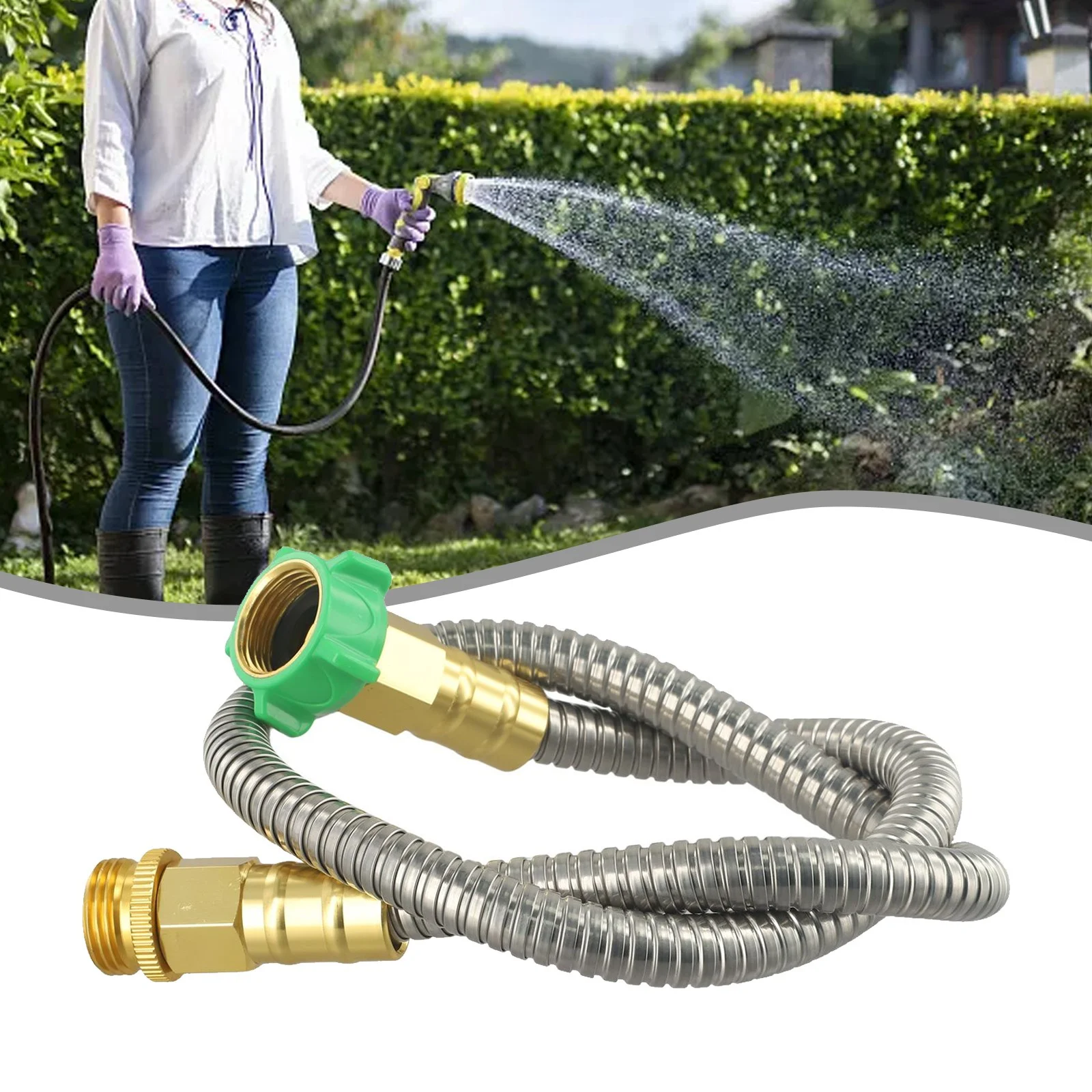 Short Garden Hose 3 Feet Heavy Duty Stainless Steel Hose Water Garden Hose