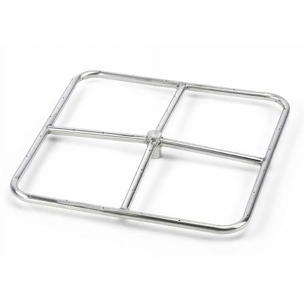HPC Fire Square Stainless Steel Fire Pit Burner (FRSSQ-12-NG), 12x12-Inch, Natural Gas