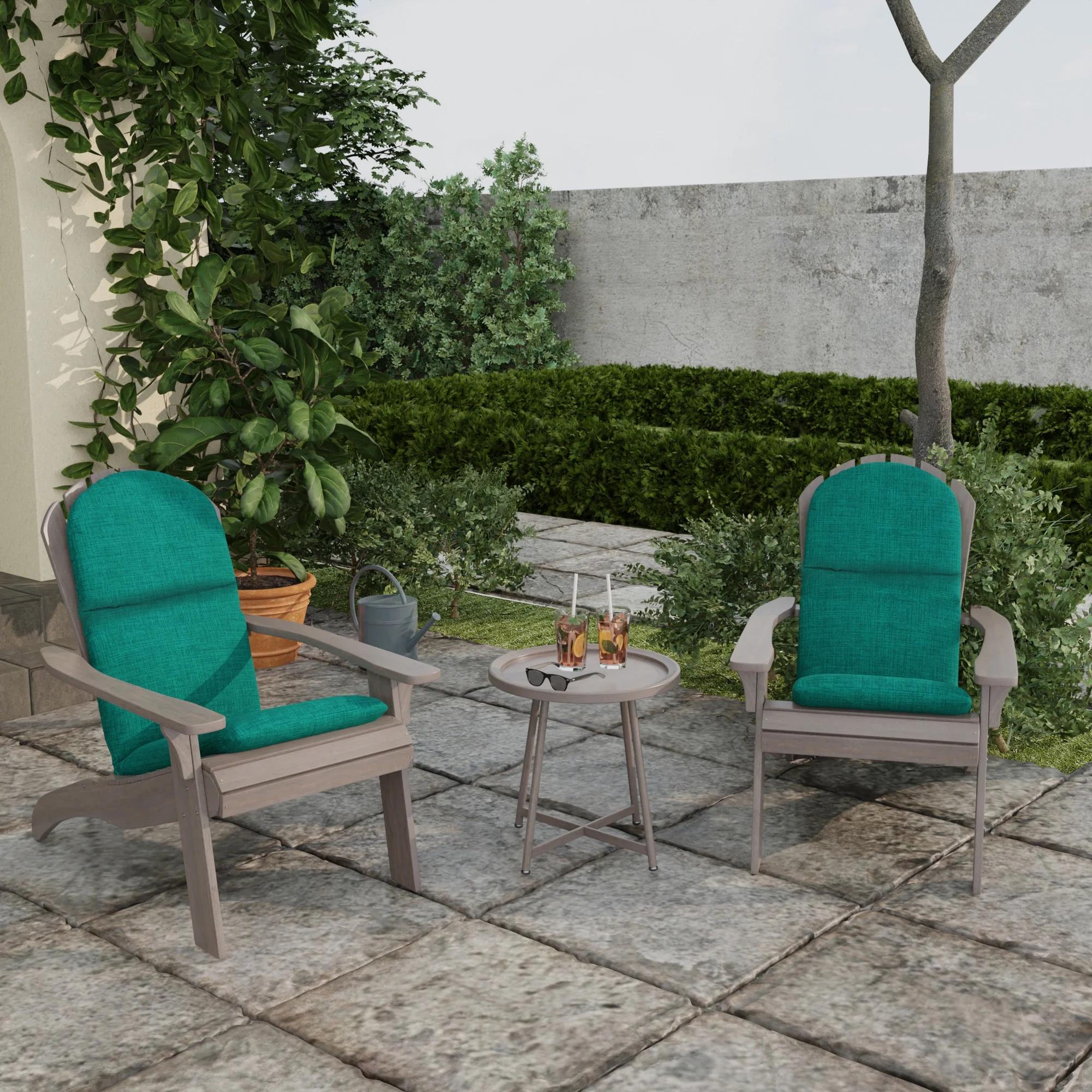 Mainstays Solid Outdoor Adirondack Chair Cushion, Teal, 18