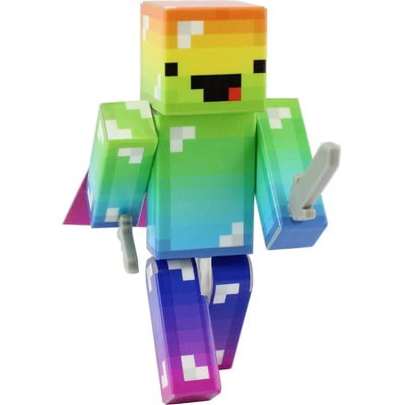 Derpy Rainbow Guy Action Figure Toy, 4 Inch Custom Series Figurines by EnderToys