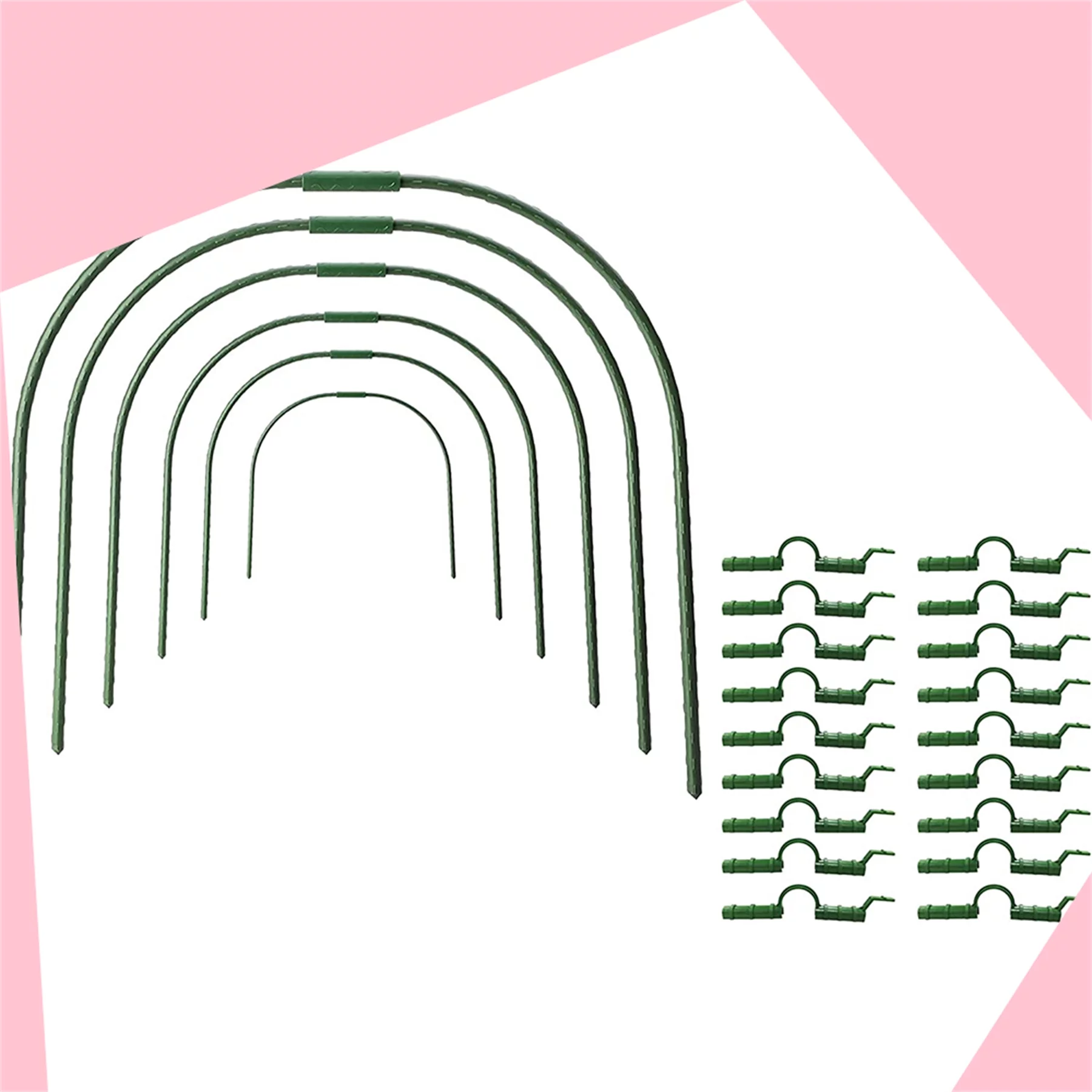 6pcs Greenhouse Hoops Rust-Free Grow Tunnel