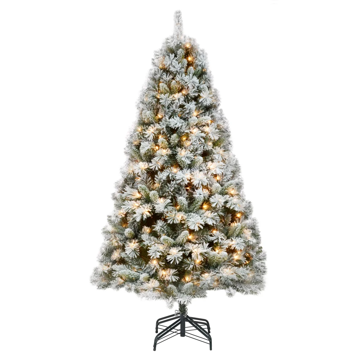 Jeco CH-CT79 7.5 ft. Prelit Frosted Christmas Tree with Meta Stand