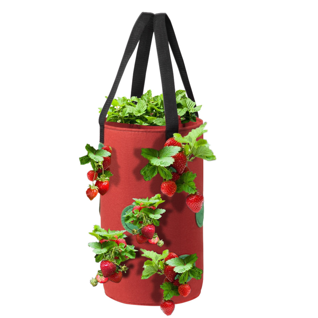 ZiSUGP Hanging Strawberry Planting FeltCloth Planting Container Bag Thicken Garden Pot Air Garden Pods