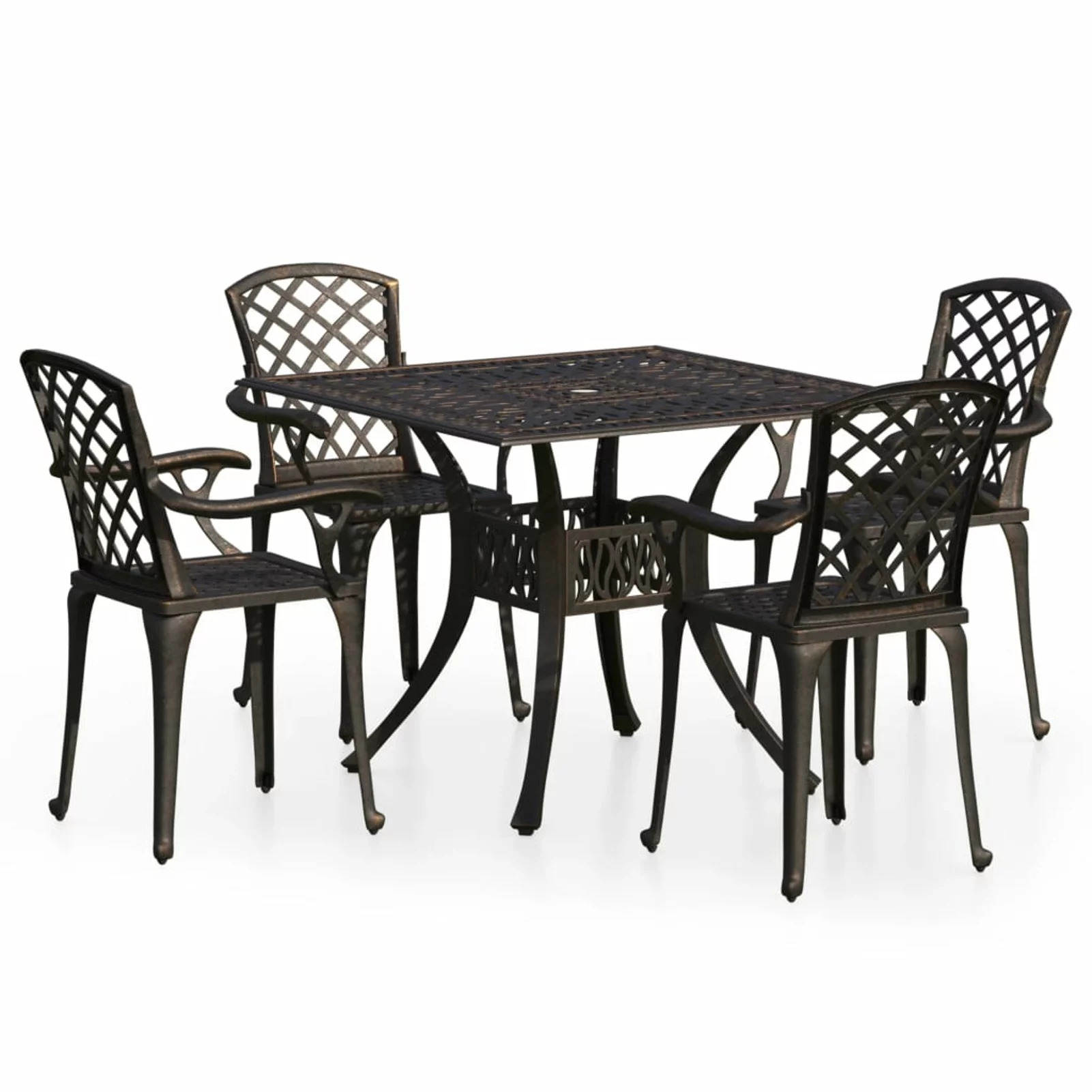 Suzicca 5 Piece Bistro Set Cast Aluminum Bronze