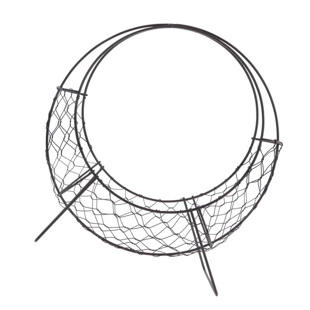 Wire Wreath Iron Planter Flower Pots Succulent 4Plant Holder Basket - D D