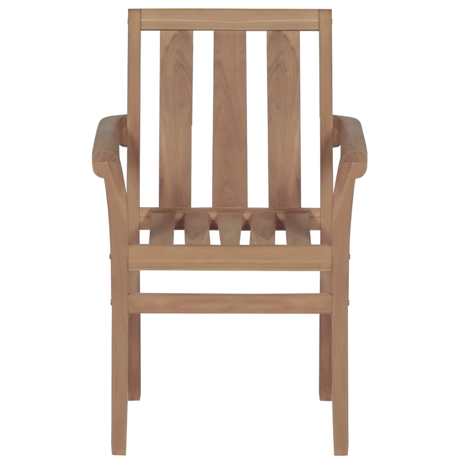 walmeck Stackable Patio Chairs with Cushions 6 pcs Solid Teak Wood