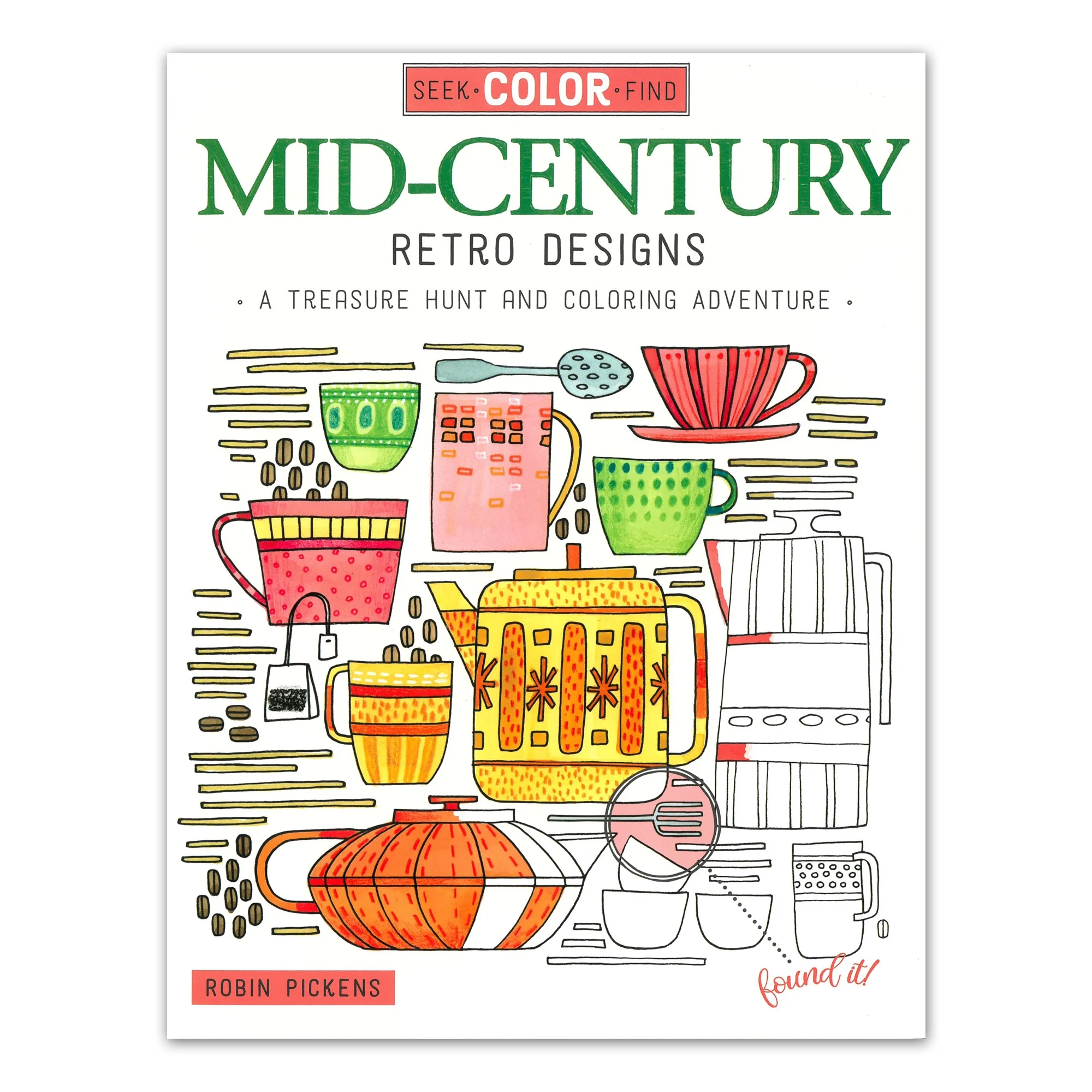 Craft County Selection of Coloring Books - Featuring Mid-Century Retro Designs and Abstract Geometric Designs - Color, Tear, and Hang Your Very Own Art