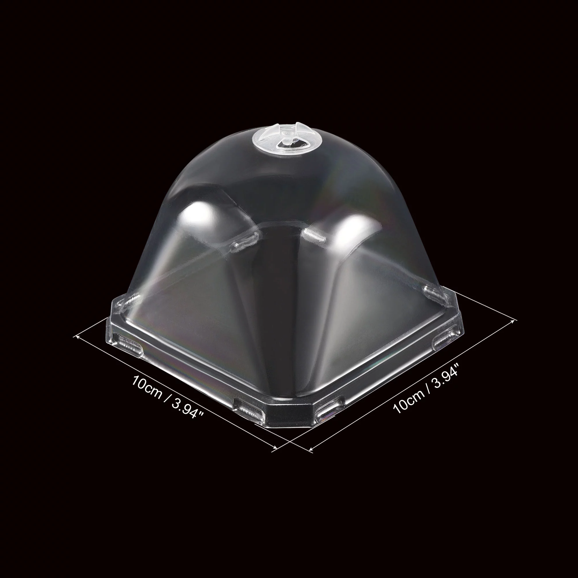 Uxcell 10cm x 10cm Garden Cloche Dome Square Plastic Humidity Plant Protector Cover Clear 10 Pack