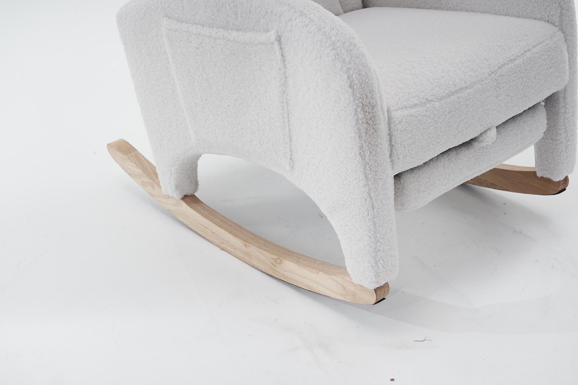 Fabric Nursery Rocking Chair With Adjustable Footrest