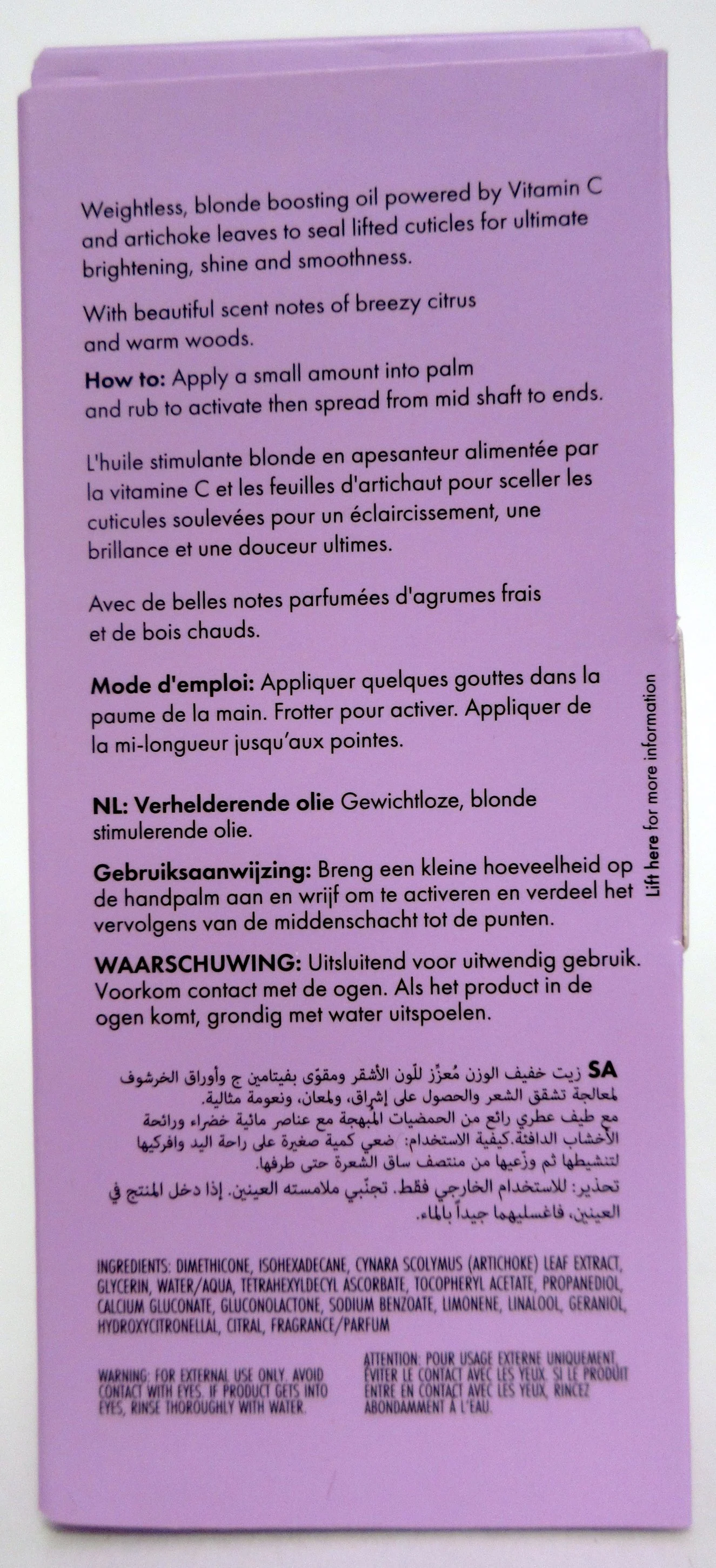Fekkai Blonde Rx Brightening Oil Vitamin C Elixir - 1.7 oz - Repairs, Strengthens & Smooths Blonde, Bleached Hair - Salon Grade, EWG Compliant, Vegan & Cruelty Free