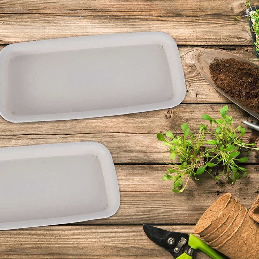 Gongxipen 8Pcs Rectangular Planter Tray Plastic Flower Pot Tray Large Flower Pot Saucer Flower Pot Drip Tray