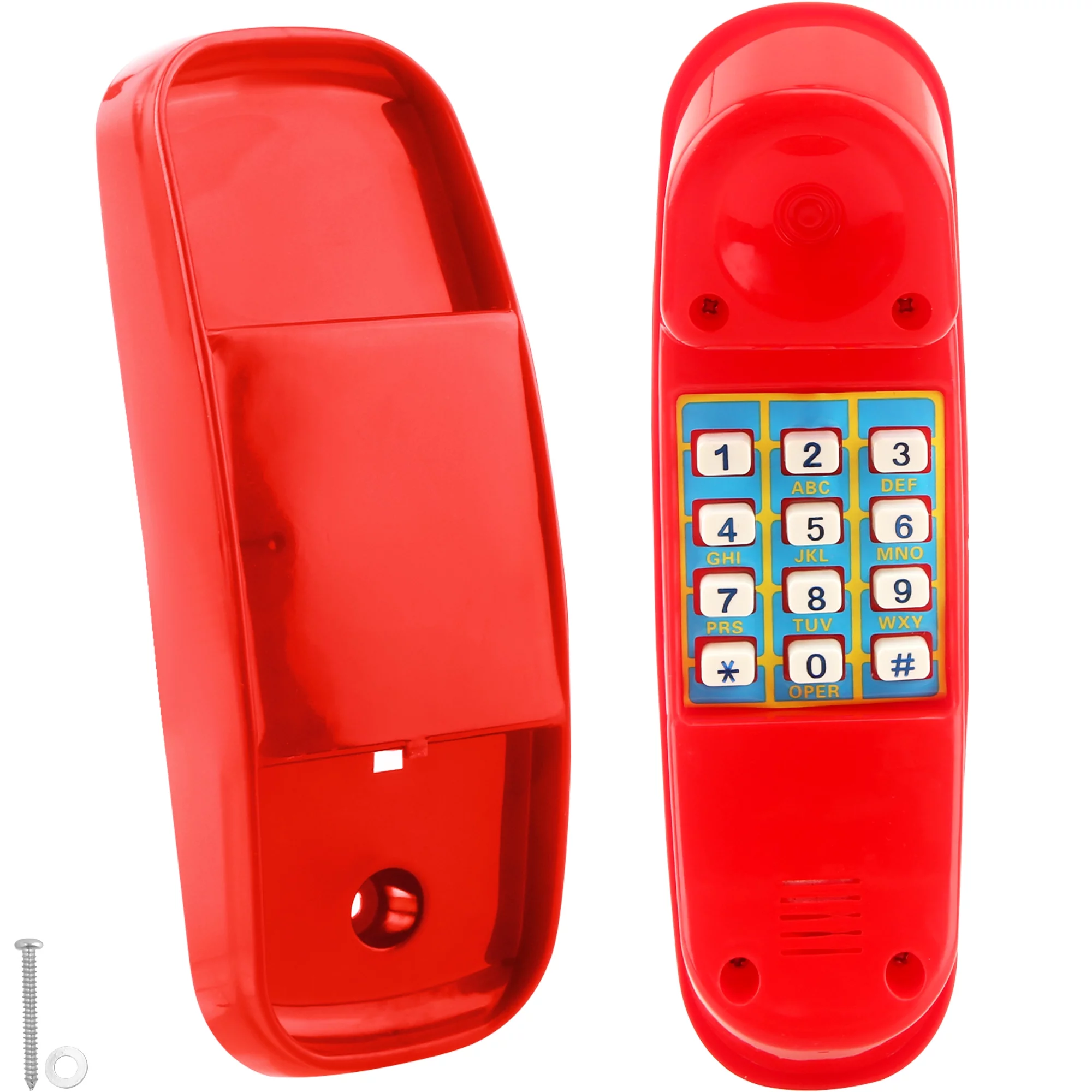 Puteraya Swingset Phone Toys Playground Treehouse Phone Pretend Telephone Toy with Numeric Key for Kids Outdoor Playground Treehouse Jungle Gym Accessories(Red)