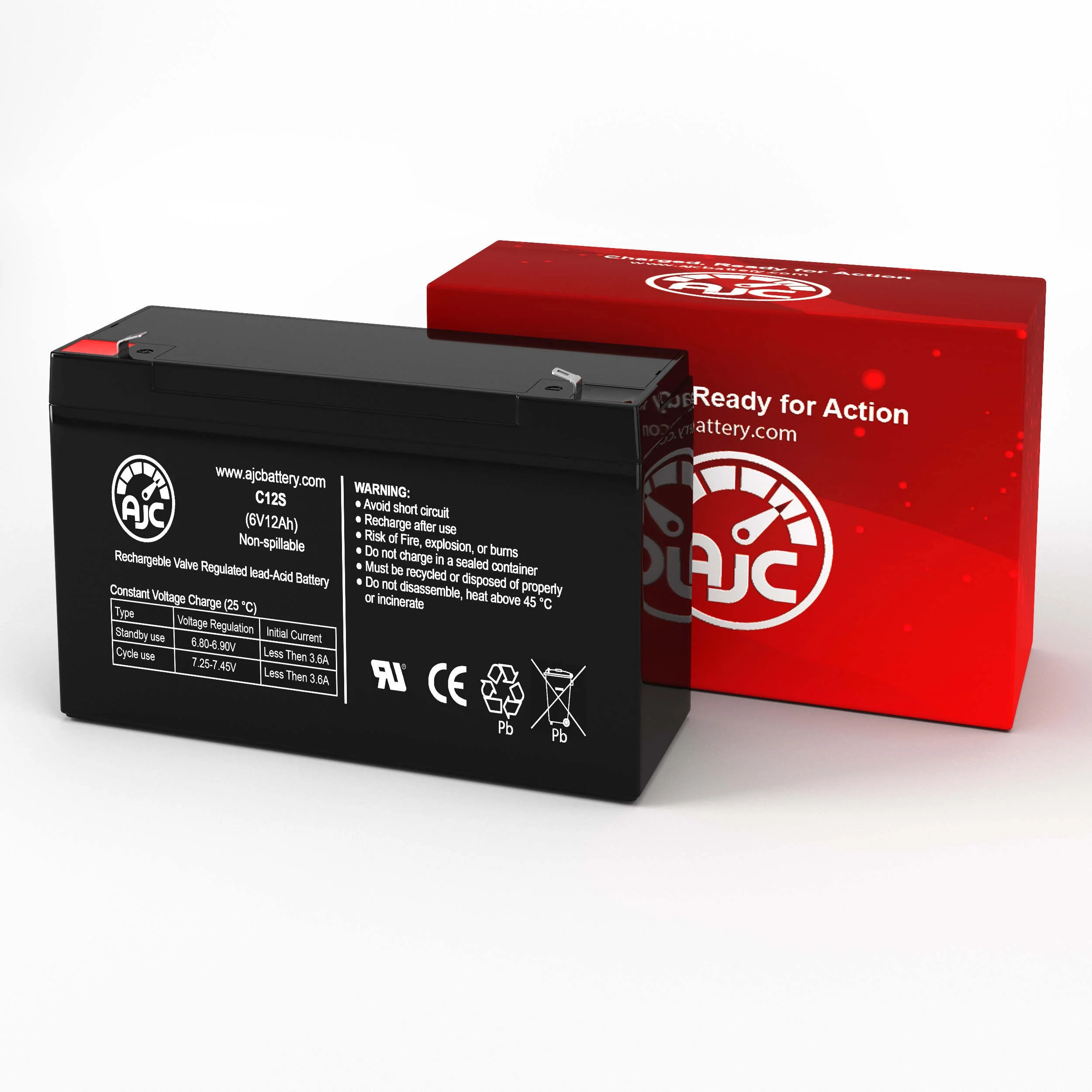 Toro 310 6V 12Ah Lawn and Garden Battery - This Is an AJC Brand Replacement
