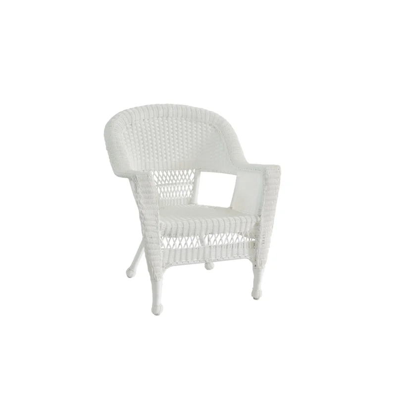 Kingfisher Lane 3 Piece Wicker Conversation Set in White without Cushion