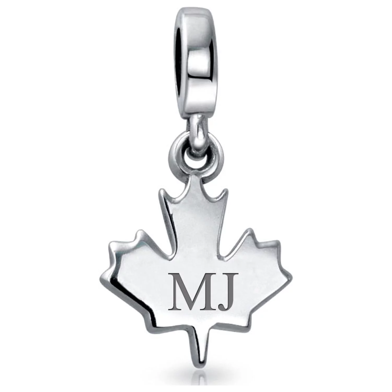 Bling Jewelry Canadian Travel Dangle Canada Maple Leaf Bead Charm Sterling Silver