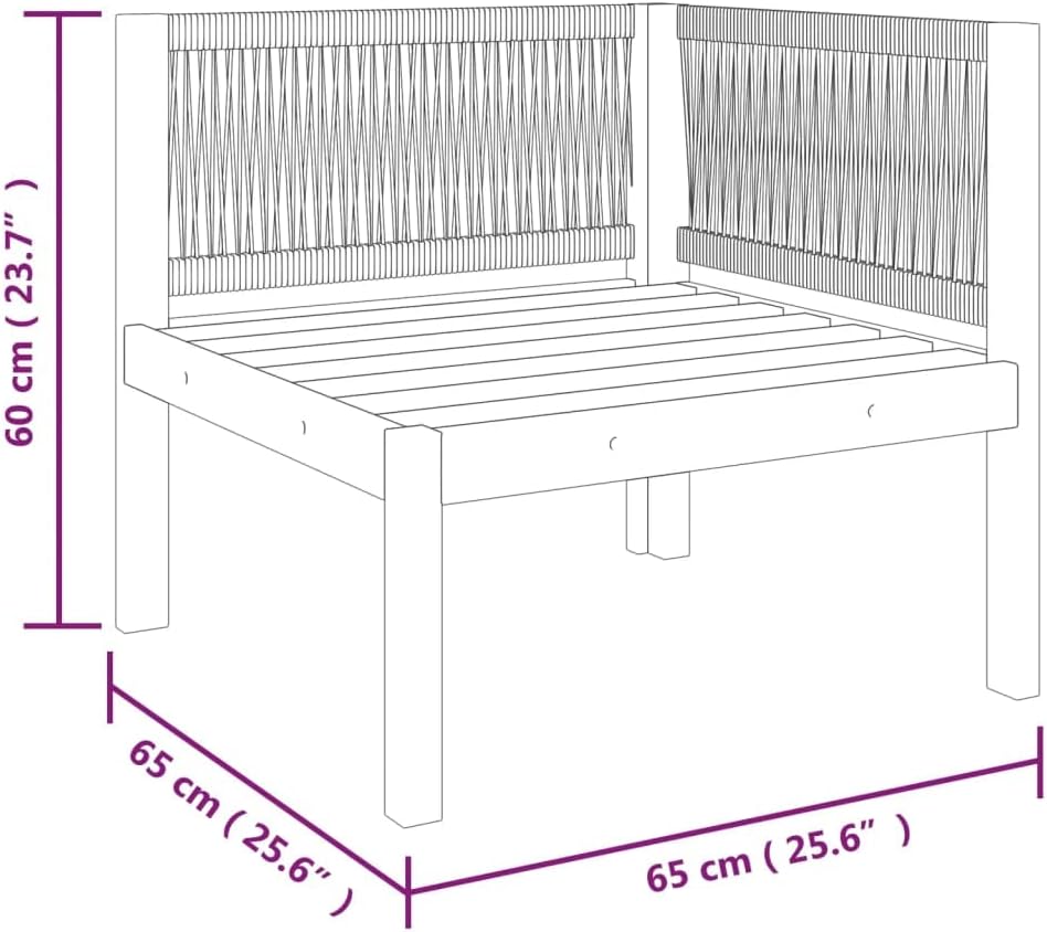Dina Patio Corner Sofa Patio Conversation Set Porch Furniture Outdoor Furniture sunroom Furniture Balcony Sofa Suitable for Porch  Backyard  Pool  Balcony with Cushions Solid Acacia Wood