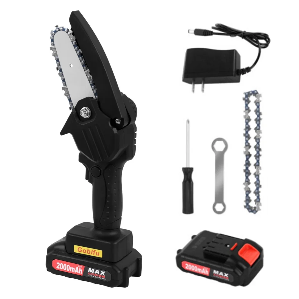 6in Electric Mini Chainsaw Battery Powered Woodcutter Tree Trimmer