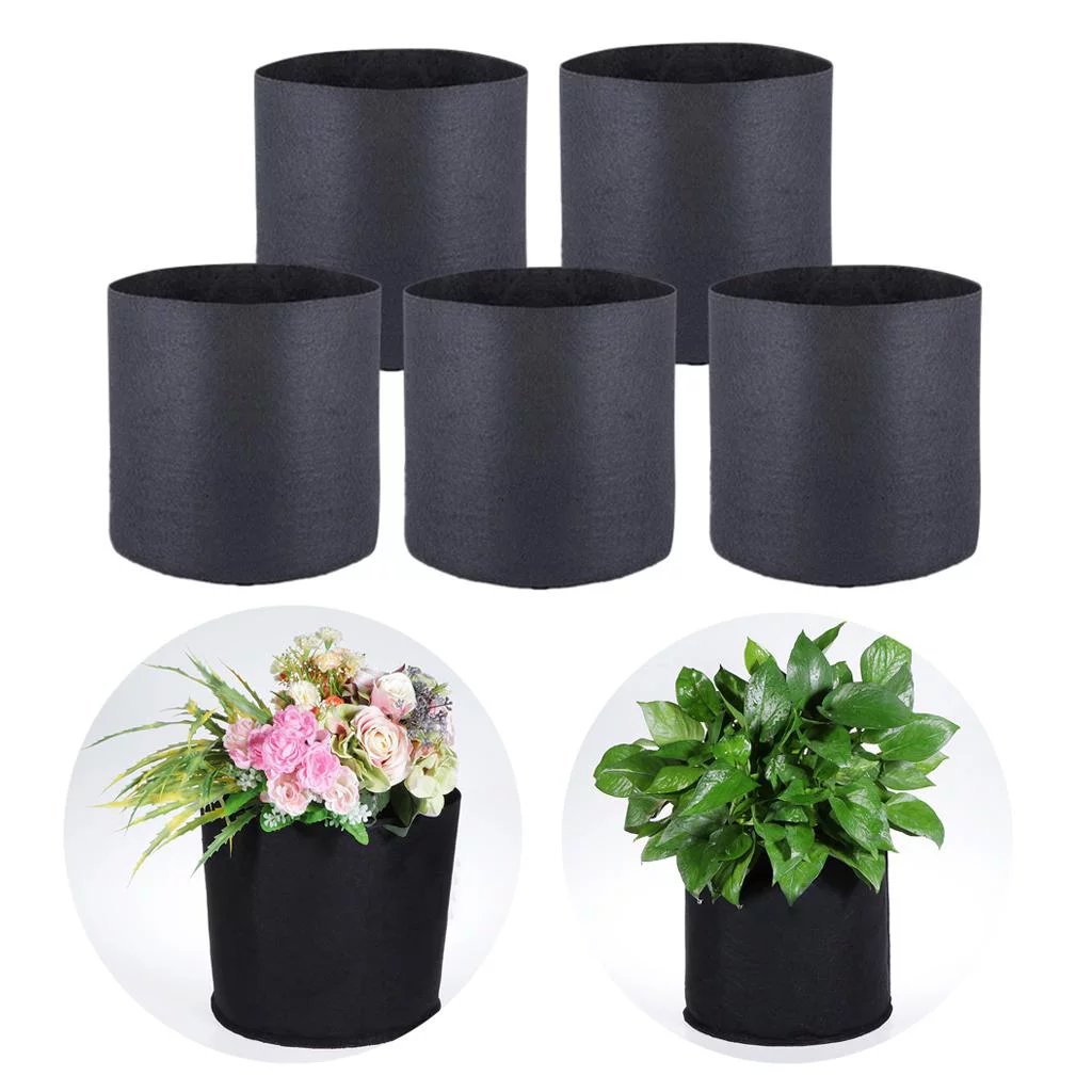 5 /2/3/5/ Gallon Aerated Fabric Grow Pots Growing Bags with Handles 1 Gallon