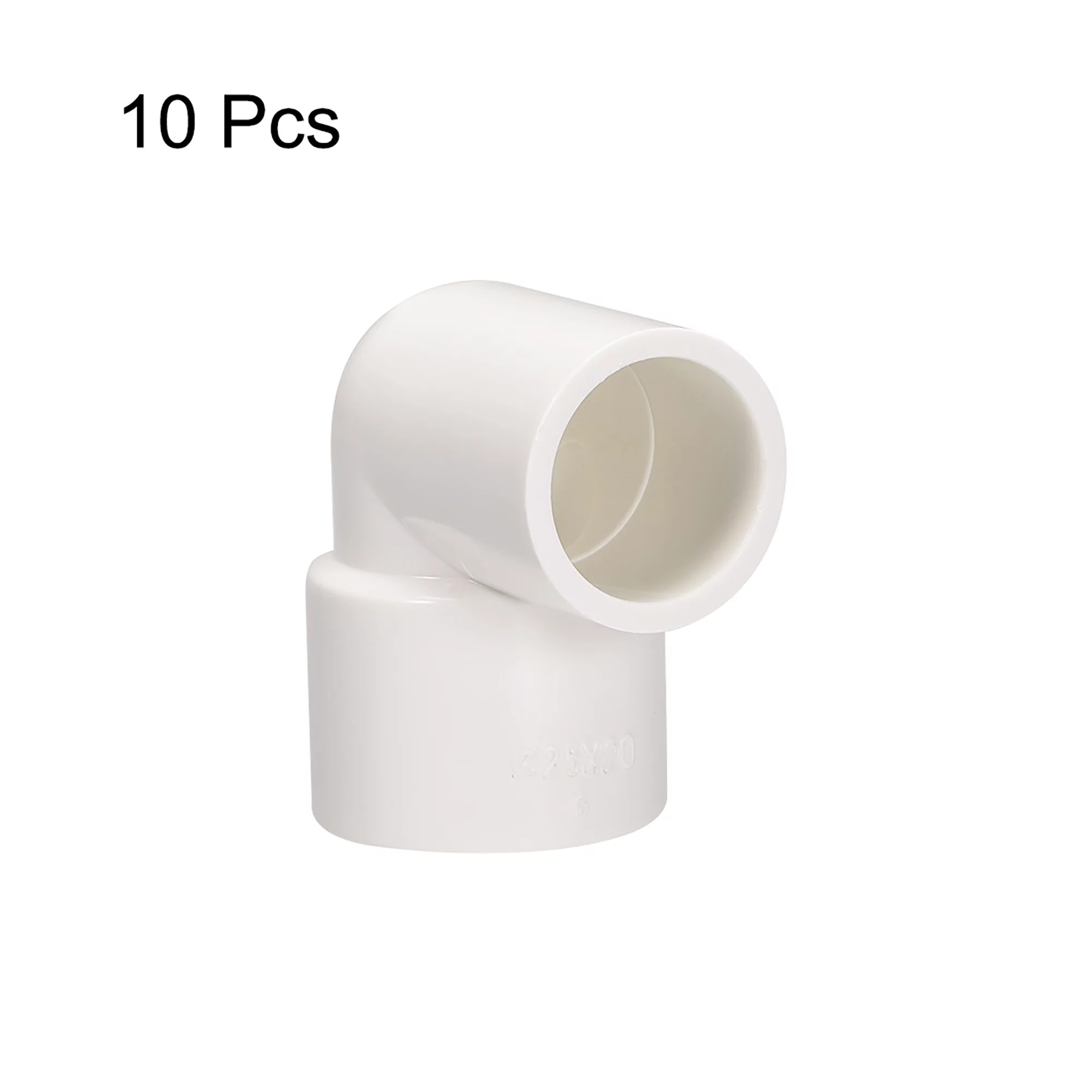PVC Pipe Fitting,90 Degree Elbow Schedule 40 White 20mm x 25mm Socket 10pcs